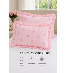 2’li Pamuklu Fırfırlı Yastık Kılıfı 50x70