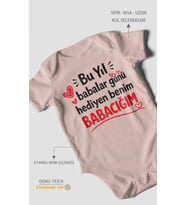 Babaya Özel Kısa Kollu Bebek Body %100 Pamuk