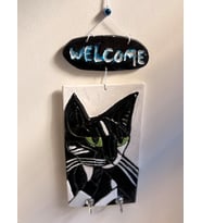 Kedi desenli duvar anahtarlık - hediyelik kutusunda