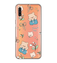 Samsung Galaxy A70 Uyumlu Happy Bears Tasarımlı Şeffaf Telefon Kılıfı