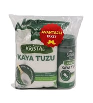 Saygın Tuz Rafine Edilmemiş Doğal Kristal Kaya Tuzu İkili Set - Paketli 500 gr + Tuzluklu 250 gr