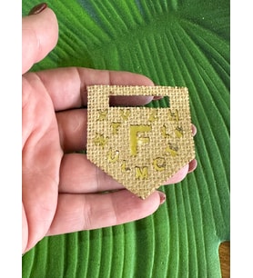 6X5 CM ÜTÜ İLE YAPIŞAN HASIR X RAKAMI ARMA DİKİŞ GİYİM AKSESUARI (Altın)