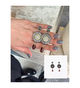 Marka Model Ayçiçeği Zirkon Taşlı Kadın Vintage Küpe Kadın Tasarım Küpe