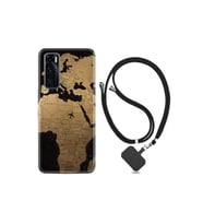 Vivo Y70 Kılıf Silikon Desen Boyun Askılı Map Planet 1656