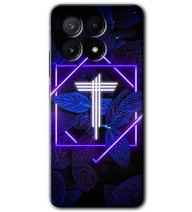 Poco x6 Pro Kılıf HD Desen Baskılı Kılıf - Dark Neon Yaprak T Harfi