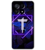 Poco x6 Pro Kılıf HD Desen Baskılı Kılıf - Dark Neon Yaprak T Harfi