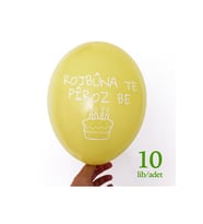 Kürtçe Doğum Günü Balonu - SARI (10 adet) - Rojbuna Te Piroz Be 12 inç - 30 cm (Çok Renkli-Multı)