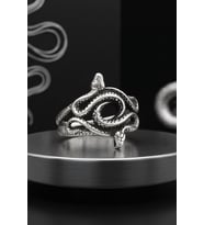 925 Ayar Gümüş Yüzük Yılan Figürlü Unisex 903009