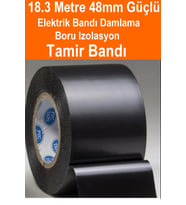 18,3 Metre Siyah Geniş Elektrik Bandı Damlama Boru Tamir Izolasyon Bantı