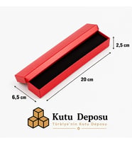 6,5x20x2,5 cm Tam Kapaklı Kolye ve Tesbih Kutusu - Kırmızı (DEMONTE) (50 ADET)