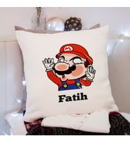 Süper Mario Tasarımlı Yastık Kişiye Özel