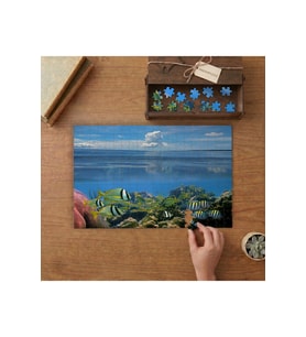 Okyanus- Balıklar- Gökyüzü Tasarımı 240 parça Ahşap Puzzle Ahşap Kutuda MP00463