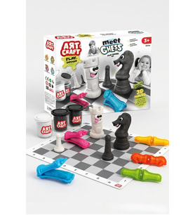 Art Craft Meet Chess 3D Kalıplı Satranç Temalı Oyun Hamuru Seti 4 Renk Eğitici Oyuncak 3+ Yaş
