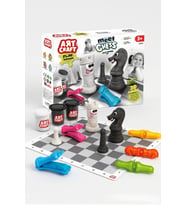 Art Craft Meet Chess 3D Kalıplı Satranç Temalı Oyun Hamuru Seti 4 Renk Eğitici Oyuncak 3+ Yaş