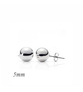Gümüş Top Küpe - 5 mm