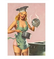 Aşçı Pin Up Kadın Hediyelik Ahşap Tablo