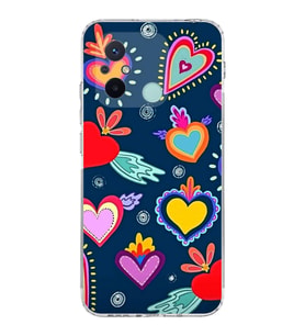 PrintiFy Xiaomi Redmi 12C ile Uyumlu Retro Color 3  Kamera Korumalı Şeffaf  Kılıf