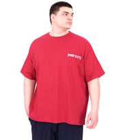 Mode XL Büyük Beden Erkek T-Shirt Bisiklet Yaka BORN TOLYFT U25029 Bordo
