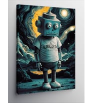 Kanvas Tablo Üzgün Robot