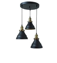 Retro Metal Siyah 3 Lü Dekoratif Rustik Sarkıt Avize Çap:30 cm