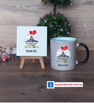 Askere Hediye Dekoratif Taş, Kupa Bardak Kırmızı Hediye (Model 8)