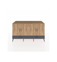 Kronos Konsol 6 Raflı 2 Çekmeceli 4 Kapaklı 176x59x99 Çam-Çam/Antrasit
