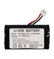 Verifone X990-X970 Uyumlu SX18650-2D1P (2ICR19/66) 7.2 Volt 2600 mAh Şarj Edilebilir Li-iOn Pos Cihaz Pili