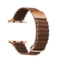 Apple Watch 42mm Uyumlu Kordon PU Deri Bakla Tasarımlı Mıknatıslı KRD-78 Kayış