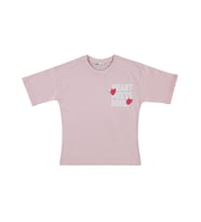 Civil Girls Heart Baskılı 10-13 Yaş Tişört - Pudra