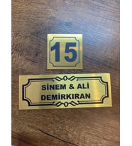 Kapı İsimliği Klasik Ev Dış Kapı İsimliği Çelik Kapı İsimliği Gold0016