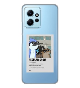 Redmi Note 12 4G Uyumlu Regular Show Mordecai ve Rigby Desenli Şeffaf Telefon Kılıfı