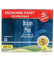Orzax Ocean Plus Limon Aromalı Takviye Edici 100 Kapsül  Ekonomik Paket