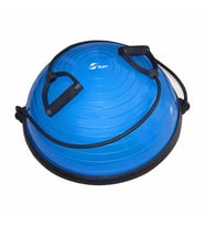 Mavi BosuBall Yarım Denge Topu Pilates Aleti - Direnç Lastikli Pompa Hediyeli