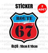 67 zonguldak memleket rota gidiş etiket sticker çıkartma - 2 adet - motosiklet araba otomobil kamyon kamyonet cam uyumlu