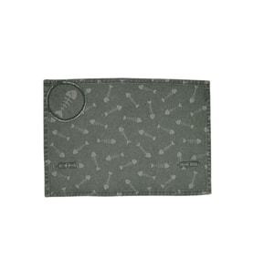 Amerikan Servis Bardak Altlığı Set Denim Balık Baskılı 35 x 50 Cm