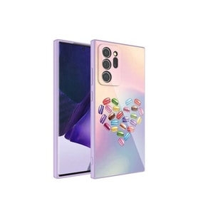 Samsung Galaxy Note 20 Ultra Uyumlu Kılıf Kamera Korumalı Desenli Sert Silikon Zore Epoksi Kapak (Model 1)