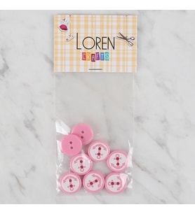 Loren Crafts 8 li Pembe Çapa Düğme - 608
