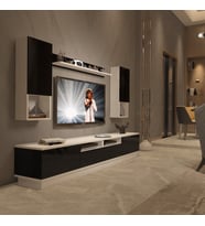Decoraktiv Trendstyle 5220DAS Mdf Tv Ünitesi Tv Sehpası - Beyaz Siyah (Siyah - Beyaz)