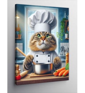 Kanvas Tablo Aşçı Kedi