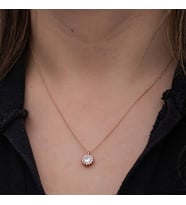 Rose Minimal Yuvarlak 925 Ayar Gümüş Kadın Kolye
