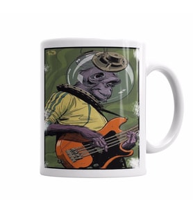 Monkey Bass Müzik Gitar Maymun Kupa Bardak Porselen