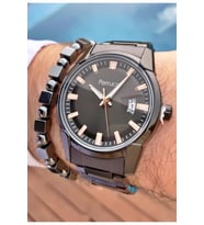 Ferrucci MRD11582 Siyah Renk Çelik Kordon Erkek Kol Saati Bileklik Hediyeli