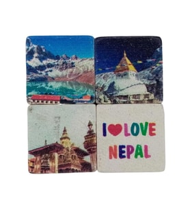 Nepal Temalı Dörtlü Taş Magnet (Karışık)
