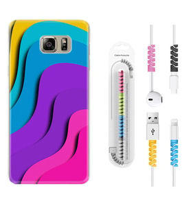 Samsung S7 Edge S20 Fe Plus Ultra S21 S22 Kılıf Kablo Koruma Spiral Silikon Renk Cümbüşü 1631