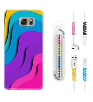 Samsung S7 Edge S20 Fe Plus Ultra S21 S22 Kılıf Kablo Koruma Spiral Silikon Renk Cümbüşü 1631