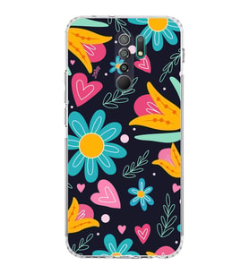 PrintiFy Xiaomi Redmi 9 ile Uyumlu Retro Color 1  Kamera Korumalı Şeffaf  Kılıf