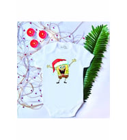 Unisex Bebek Baskılı Yılbaşı Pamuklu Çıtçıtlı Body