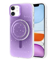 iPhone 11 Kılıf Magsafe Şarj Özellikli Tak-Çıkar Pop Soketli Tiktok Kapak (Mor)
