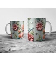 Pixxa Çiçek Desenli Floral Kupa Bardak Model 6