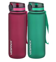 Uzspace 2'li Tritan Matara Seti 800 ml 14 Farklı Renk Seçeneği FiftyFifty (Yeşil-Rodyum)